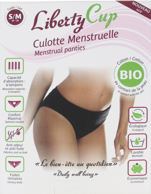 Liberty Cup Culotte Menstruelle Couleur Noir Bio - Taille : S/M